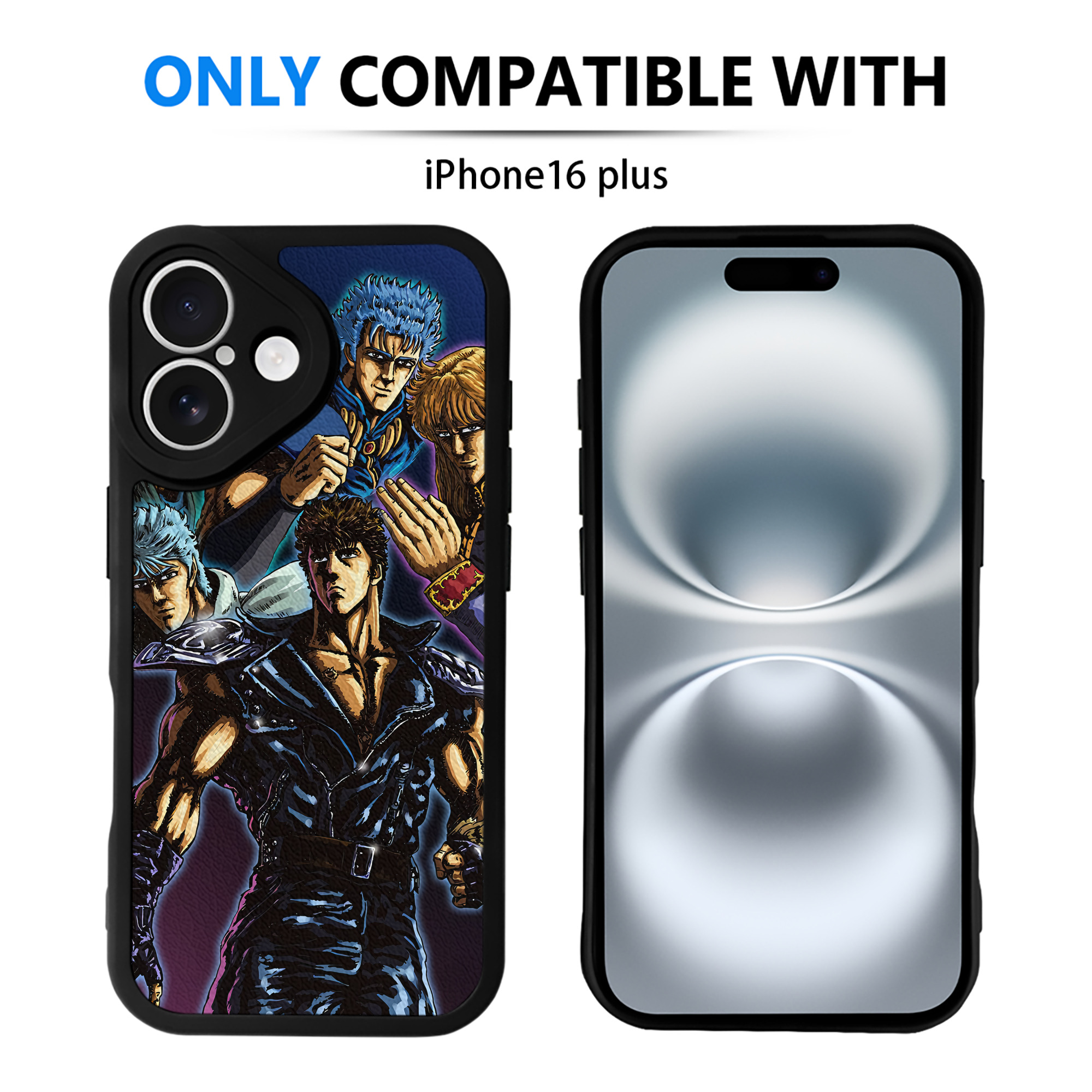 （画像用） 北斗の拳 Fist of the North Star 【iPhone 16シリーズ対応】シリコンスマホケース（レザー調） 材質：シリコン
